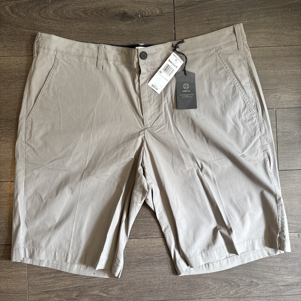 Timberland Relaxed Fit Mens Shorts 40 W Chino Gray Stretch Organic Cotton  NWT